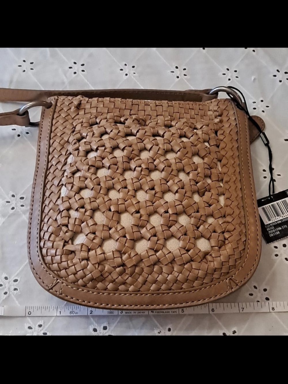 Frye Woven Leather Crossbody - Taupe New